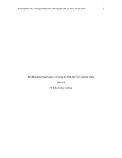 1 The Bildungsroman Genre: Defining the Old, the New, and the