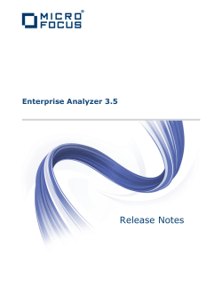 Enterprise Analyzer Release Notes