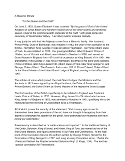 To the Queen and the Craft