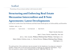 and Enforcing Real Estate Intercreditor and B Note