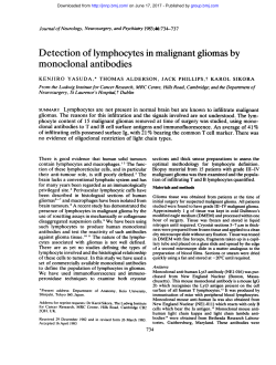 Detection of lymphocytes in malignant gliomas by