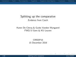 Splitting up the comparative