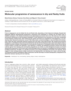 Molecular programme of senescence in dry and fleshy fruits