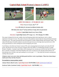 Capital High School Women`s Soccer CAMP!!!