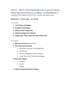 2014 - 2015 AHS MediaWorks Lesson Plans