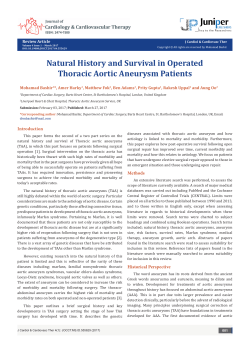 Natural History and Survival in Operated Thoracic Aortic Aneurysm