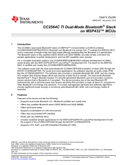 CC2564C TI Dual-Mode Bluetooth&reg; Stack on MSP432&trade; MCUs
