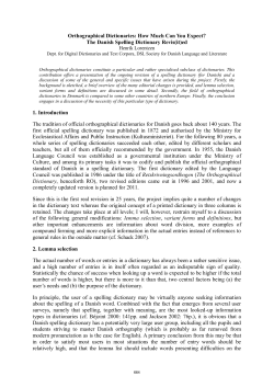 Orthographical Dictionaries: How Much Can You Expect? The
