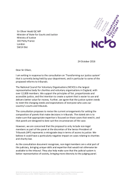 letter to the Minister of State Sir Oliver Heald QC MP