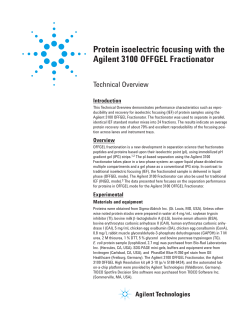Protein isoelectric focusing with the Agilent 3100 OFFGEL Fractionator