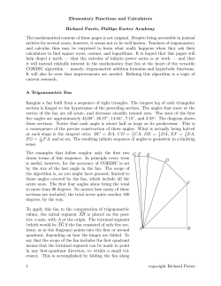 Elementary Functions and Calculators Richard Parris, Phillips
