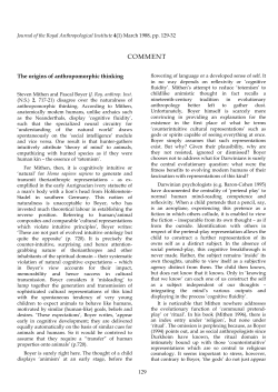 The Origins Of Anthropomorphic Thinking
