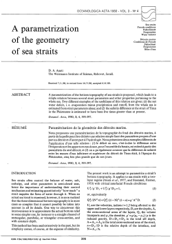 A parametrization of the geometry of sea straits