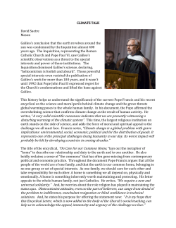 CLIMATE TALK David Saetre Mason Galileo`s conclusion that the