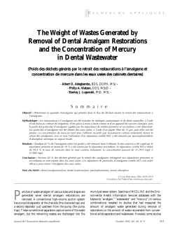 The Weight of Wastes Generated by Removal of Dental Amalgam