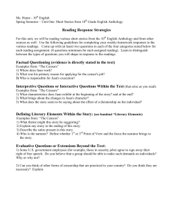 Reading Response Strategies Factual Questioning (evidence is