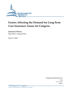 Factors Affecting the Demand for Long-Term Care