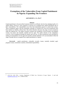 Exemptions of the Vulnerables From Capital