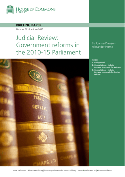 Judicial Review: Government reforms in the 2010