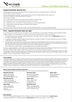 Notice of Incident and Claim form