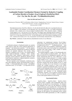 Lanthanide-Oxalate Coordination Polymers Formed by Reductive