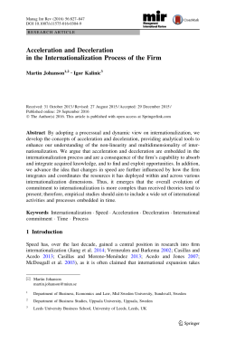 Acceleration and Deceleration in the Internationalization Process of