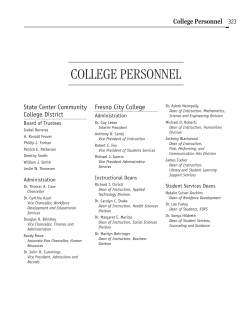 COLLeGe PeRSONNeL - Fresno City College