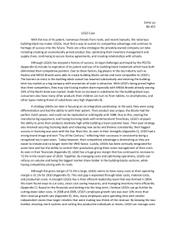 Emily Lai BA 453 LEGO Case With the loss of its