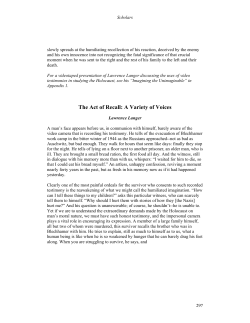 The Act of Recall: A Variety of Voices