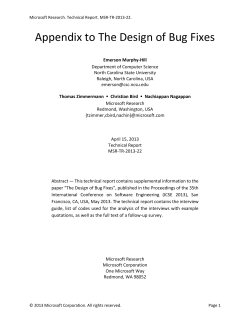 Appendix to The Design of Bug Fixes