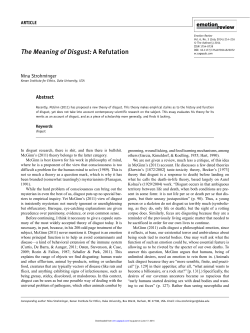 The Meaning of Disgust: A Refutation