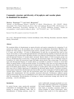 Community structure and diversity of bryophytes and vascular plants