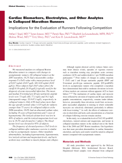 Cardiac Biomarkers, Electrolytes, and Other Analytes in Collapsed