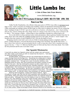 April 2016 News Letter
