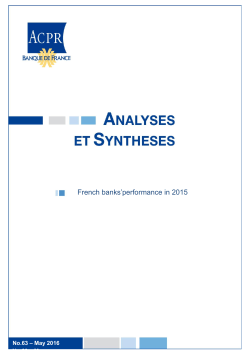 French banks`performance in 2015 - Autorit&eacute; de contr&ocirc;le prudentiel