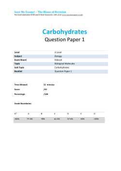 Carbohydrates 1 - SAVE MY EXAMS!