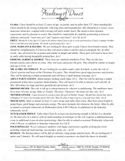 CLARA: Clara should be at least 12 years of age, on pointe, and no