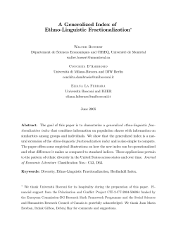 A Generalized Index of Ethno-Linguistic Fractionalization&lowast;