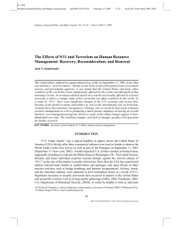 The Effects of 9/11 and Terrorism on Human Resource Management