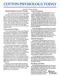 Cotton Physiology Today - National Cotton Council