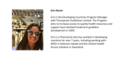Erin Nunin Erin is the Developing Countries Program Manager with