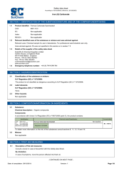 Iron (II) Carbonate SECTION 1: IDENTIFICATION OF THE
