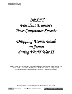 draft of President Truman`s Press Conference