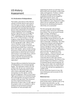 US History Assessment - Important Aspects of a Learning