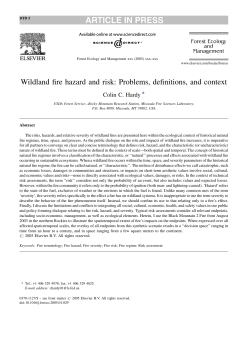 Wildland fire hazard and risk: Problems