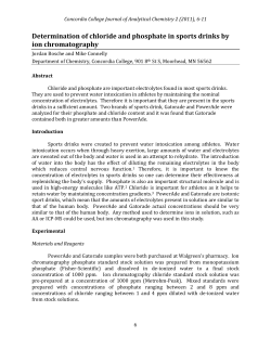Determination of chloride and phosphate in sports drinks by ion