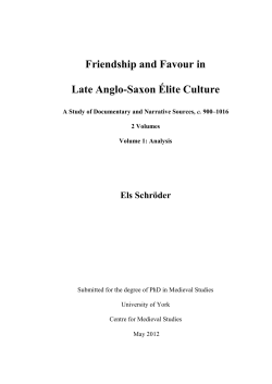 Friendship and Favour in Late Anglo