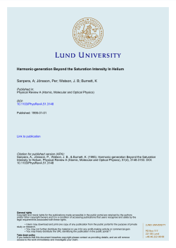 Harmonic-generation Beyond the Saturation