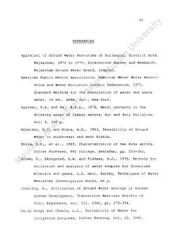 89 REFERENCES Appraisal of Ground Water