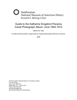 Guide to the Katherine Kingsford Panama Canal Photograph Album
